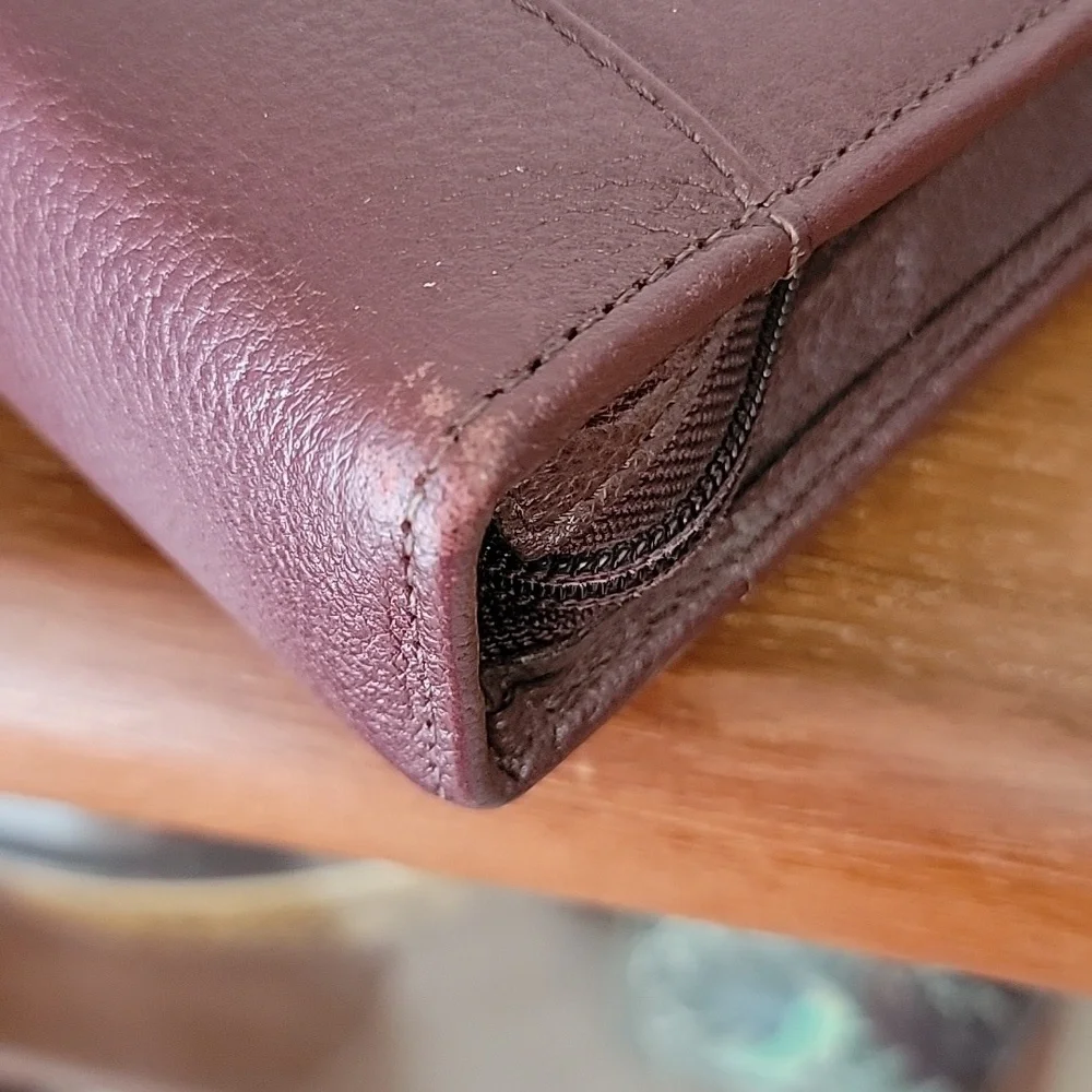 Vintage Franklin Covey Quest Leather Zip Binder Planner 7 Ring Bin3